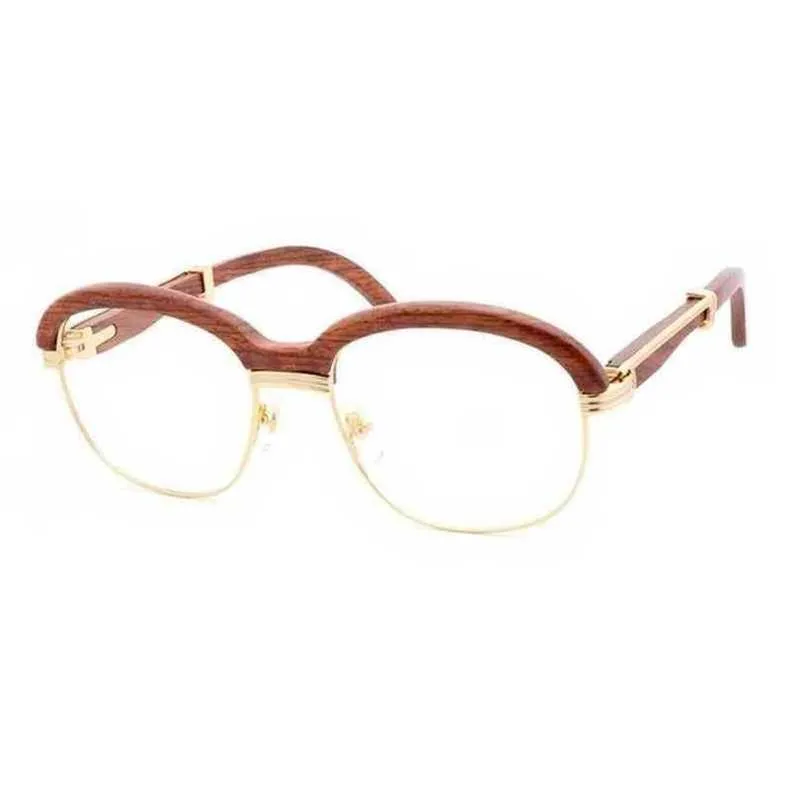 2024 Designer de luxe Designer de luxe masculin des lunettes de soleil pour femmes vintage femmes en bois hommes enveloppez des lunettes claires club gafas conduisant des lunettes rétro rondes Goggleskajia