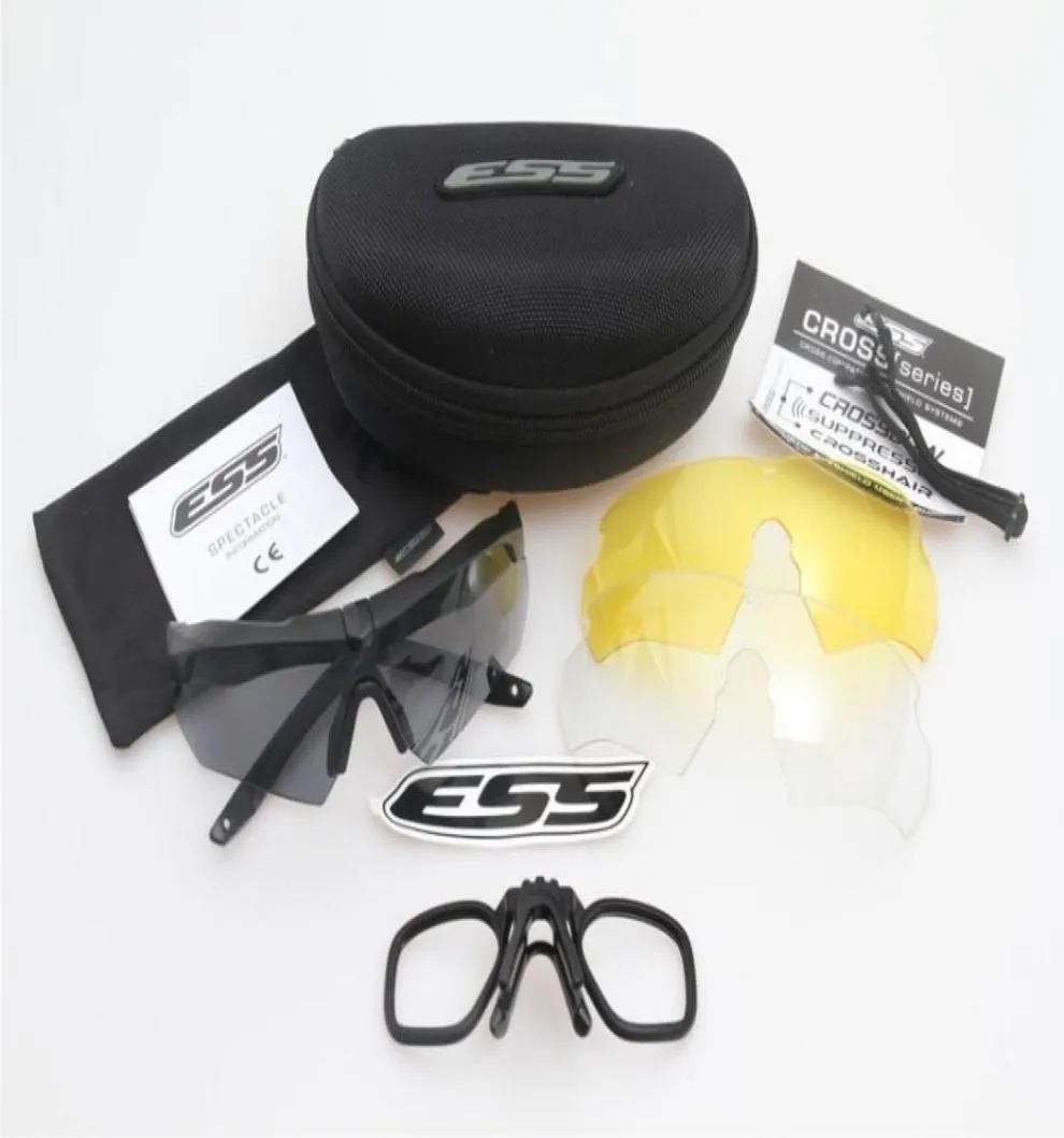 Hochwertige Crossbow Outdoor Sports Army Kugelsichere Schutzbrille, Sonnenbrille, 3 Gläser, Original-Einzelhandelsbox, Brille 2594814