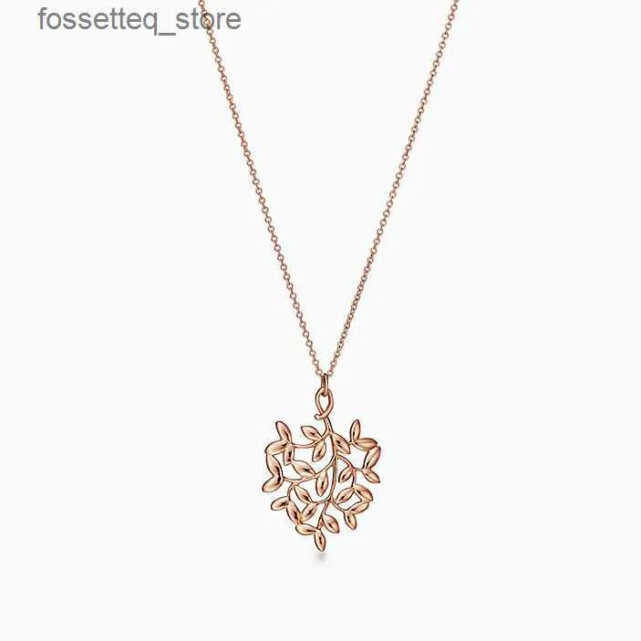 Pendant Necklaces Designers minimalist 18K gold vine necklace tree of life olive branch necklace collaone chain L240309