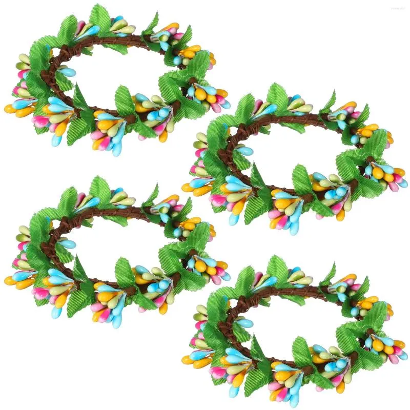 Dekorativa blommor 4st Imitation Plant Wreath Wedding Holiday Supplies Door Home Decoration Diy Po Props Bakgrund Wall Garlands