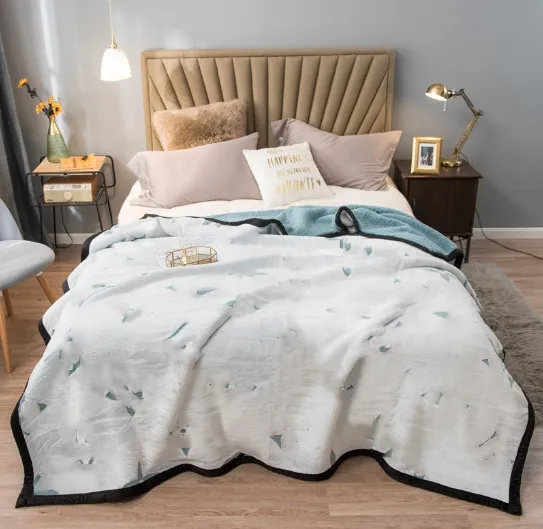 Роскошное осенне-зимнее двухслойное утолщенное фланелевое берберское флисовое одеяло на четыре сезона, повседневное одеяло, воздушное одеяло