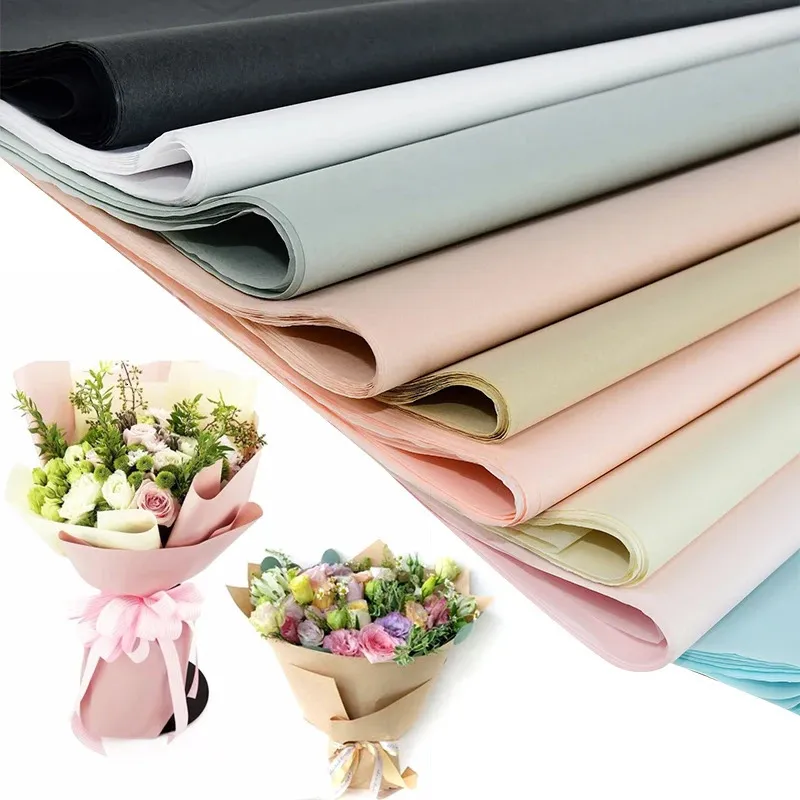 10Pcs 50*70cm Tissue Paper Flower Bouquet Wrapping Paper For Florist Wedding Birthday Party Gift Packing Decor DIY Crafts Paper