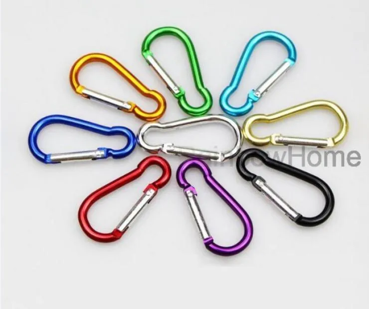 Carabiner Ring Keyrings Key Chain Outdoor Sports Camp Snap Clip Hook Keychains Hiking Aluminum Metal Stainless7365890