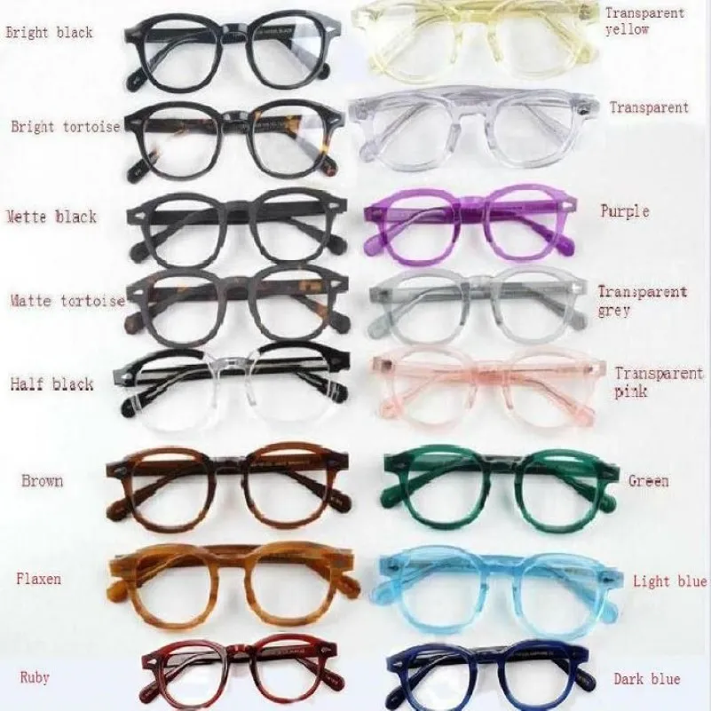 Nouvelles lunettes de qualité supérieure 15color cadre johnny depp lunettes myopie lunettes lemtosh hommes femmes myopie flèche rivet taille S M L avec c311U