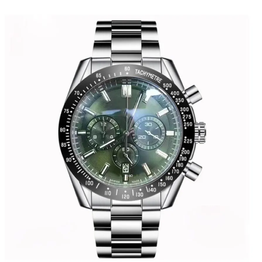 Nuevos relojes F1 para hombre, reloj de pulsera con esfera verde para hombre, reloj de pulsera de cuero de cuarzo VK, reloj deportivo para hombre, cronógrafo, movimiento japonés 274f