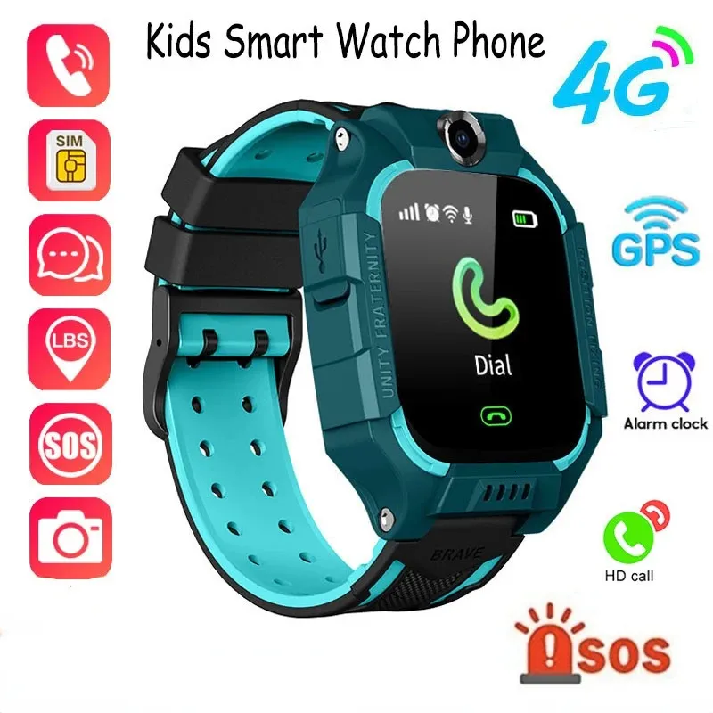 Smart Watch Student Kids GPS HD Call Voice Message Waterproof Highquality Smartwatch för barn Remote Control PO 240226