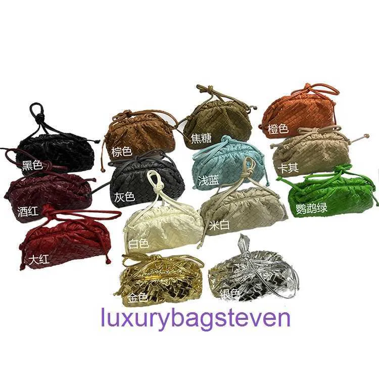 Mini bolsa Bottgs's Vents Bolsa de moda clássica de designer 2023 outono inverno nova nuvem de tecido simples e versátil bolinho mini portátil feminino com logotipo real