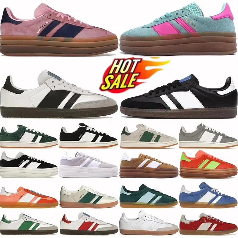 Sapatos de gazela de gazelle sapatos casuais plataforma ousada coragem de pulso de menta core preto solar solar super pop rosa quase amarelo homens mulheres esportes de esportes do campus