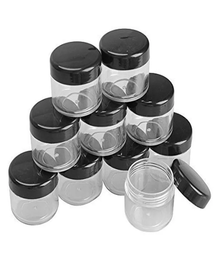 15 gram 15 ml påfyllningsbart plastskruvlock lock med klara bas tomma plastbehållare för nagelpulverflaskor ögonskugga forts5186048