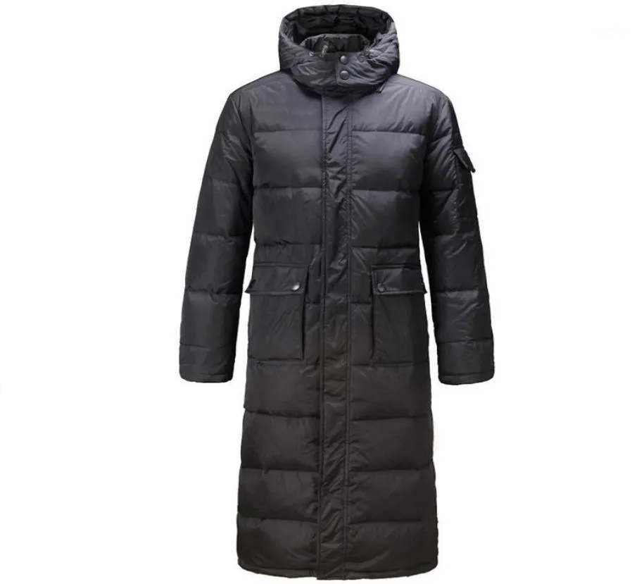 Men039s Down Parkas Hooded Extra Long 90 Duck Overcoat Men Casual Black Outwear Jackets Male Thick Coat Fashion Puffer Jacke3533969