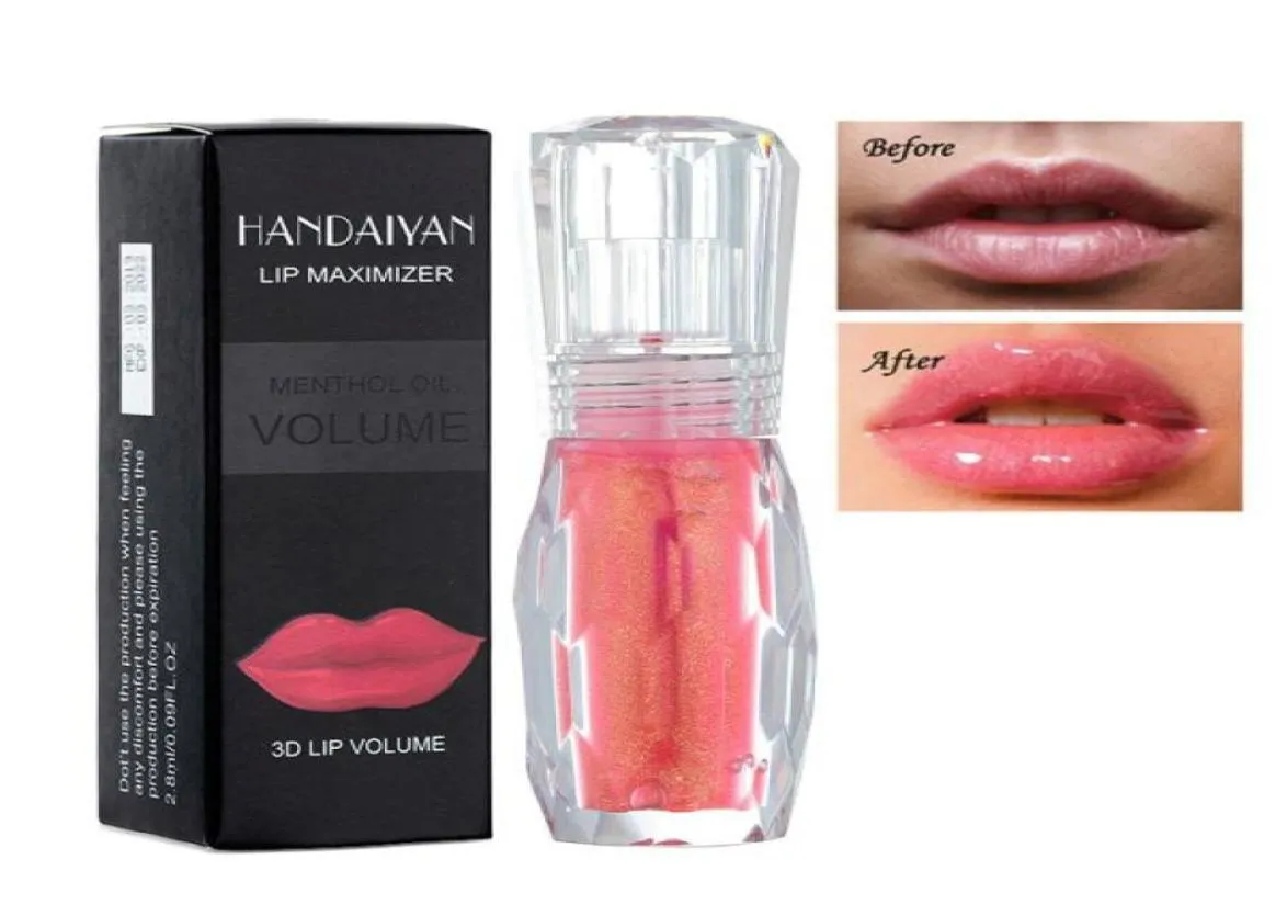 Naturalny mennica warga Plumper Gloss 3D Maksymalizator Lipgloss Nawilżący nawilżający kryształowy kryształowa galaretka kolor usta Makeup Haidaiyan47480118