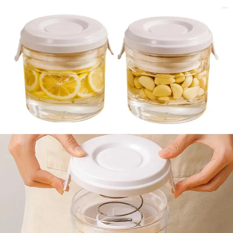 Storage Bottles 1300ml Food Saver Container LeakProof Jalapeno With Strainer Airtight Lid For Pickle Olive And Jalapenos