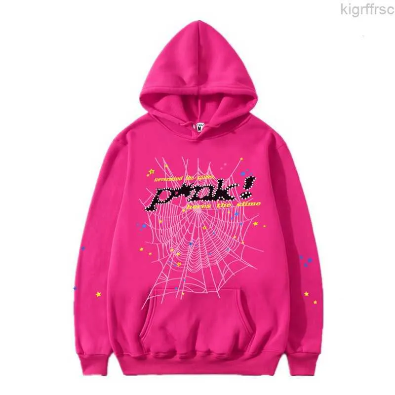 Pink Spider Hoodie Kid Young Thug Baby Blue Mens Zip Up 1 Red and Black Sweater Lettering Top Quality New Sky Sp5der Designer Women Winter Fashion Sweatshirts 555 IUXD