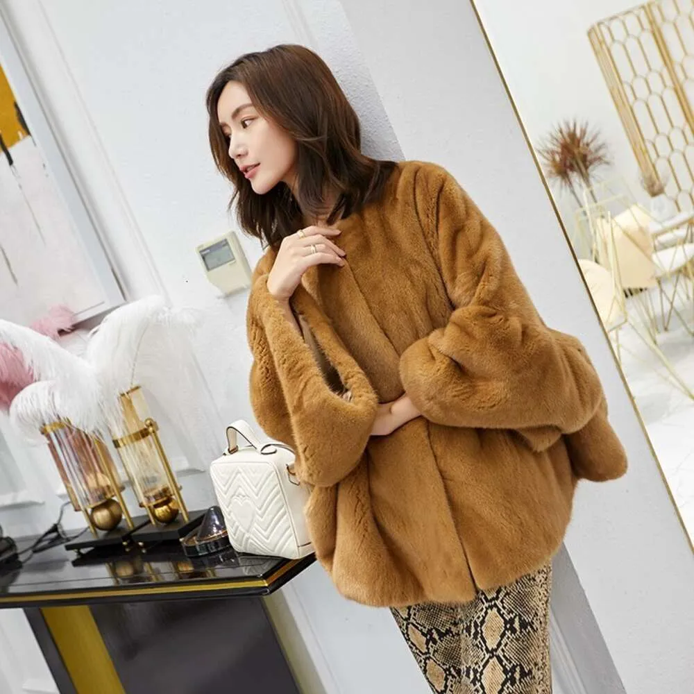 Hunting Horse's Whole Velvet Mink Medium Length Collarless Fur Coat, Women's Hair Now Available 706163