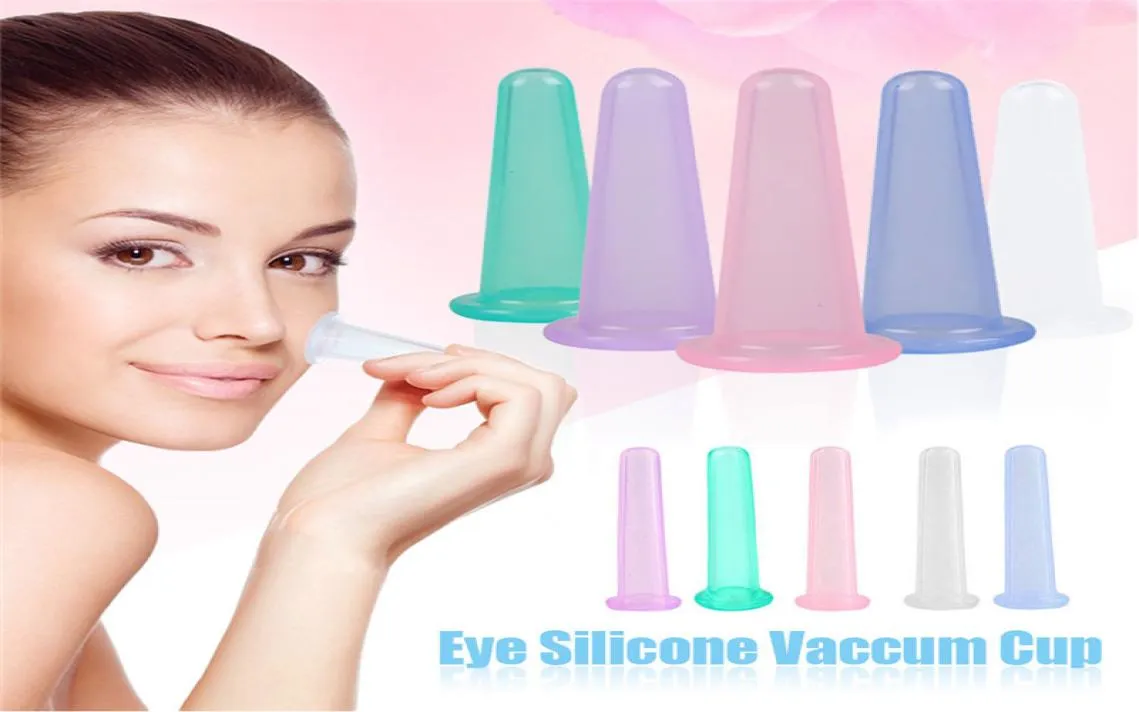 Hoge kwaliteit 4pcsSet Eye Silicone Massage Cup Vacuüm Facial Massager Therapie Cup Gezicht Lichaamsverzorging Therapie Behandeling Ontspanning5899096