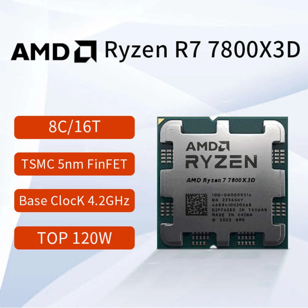 AMD Ryzen 7 7800X3D CPUプロセッサ|8コア16 Thread 5nm |ソケットAM5 