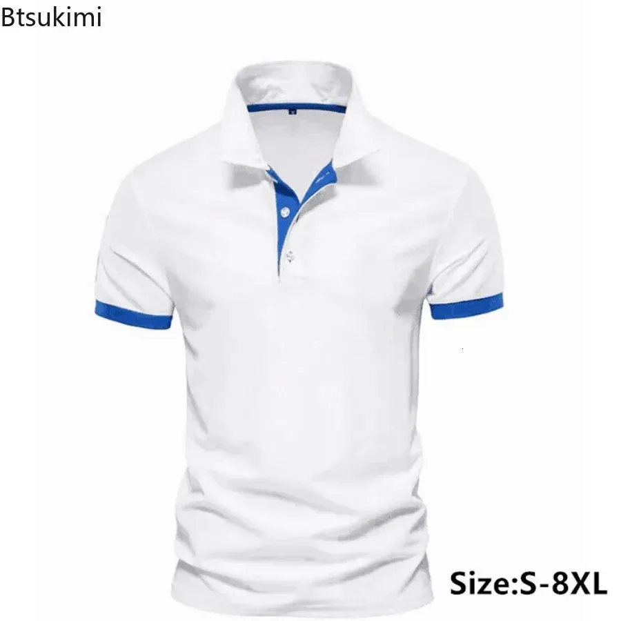 Polo estiva da uomo T-shirt casual da lavoro di moda Traspirante Golf Sportwear Maglie a manica corta per uomo Taglia S8XL 240226