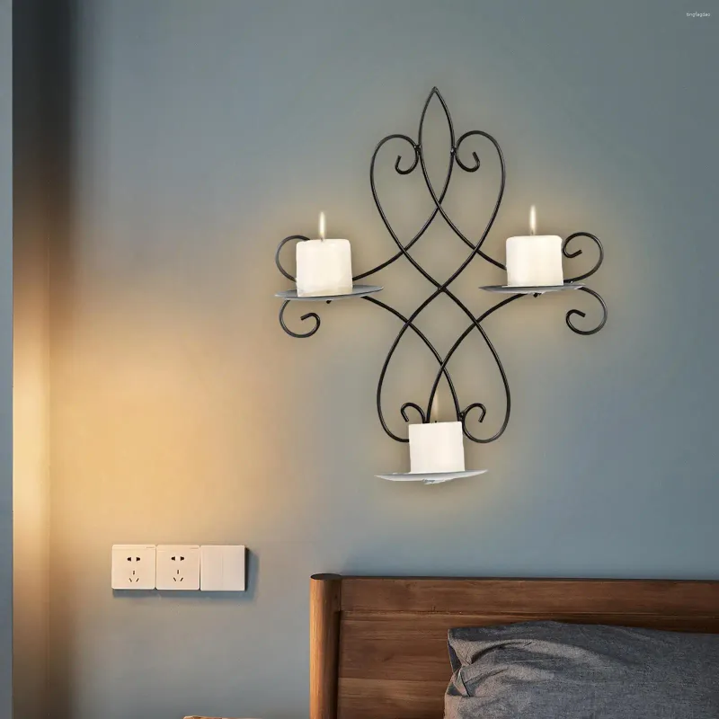 Bougeoirs support suspendu chandelier en métal chambre applique murale candélabre pour salon cheminée salle à manger salle de bain