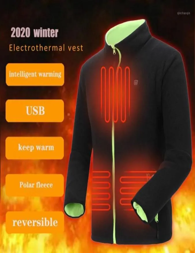 Outdoor T-shirts Groene Jas Mode Winter Rits Dames Thermisch Vest Heren Verwarming Wasbaar Verdikt Omkeerbaar Wandelen Warme Jas19959961