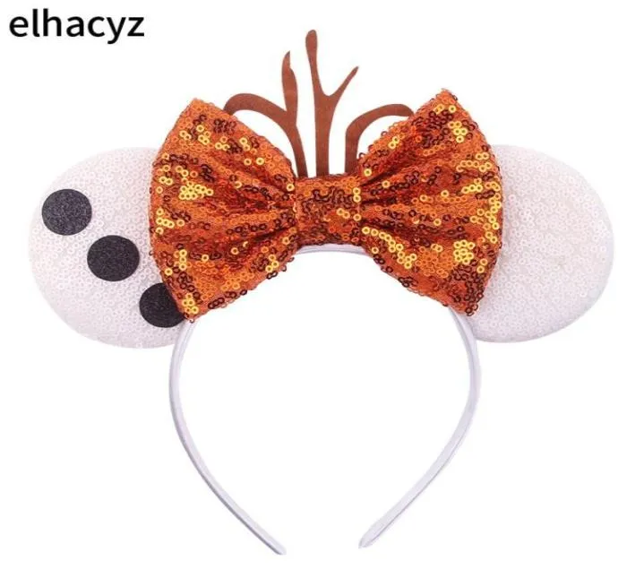 2020 Glitter Mouse Ears pannband Kvinnor Easter Ear Sequin Bow Hair Band Girls Hair Accessories pannband MUJER8005464