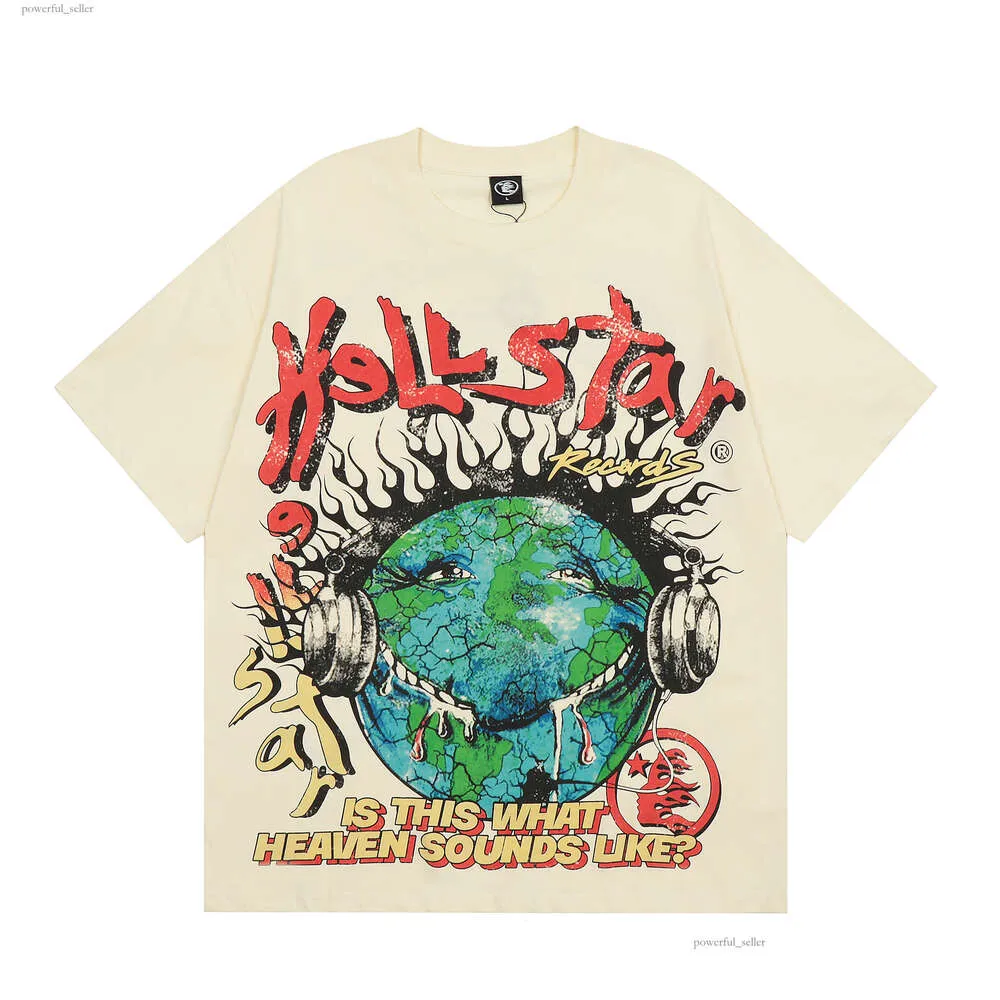 Hellstar T-Shirt Designer-T-Shirts Grafik-T-Shirt Kleidung Kleidung Hipster gewaschener Stoff Straße Graffiti Schriftzug Foliendruck Vintage Schwarz Locker sitzend 6110