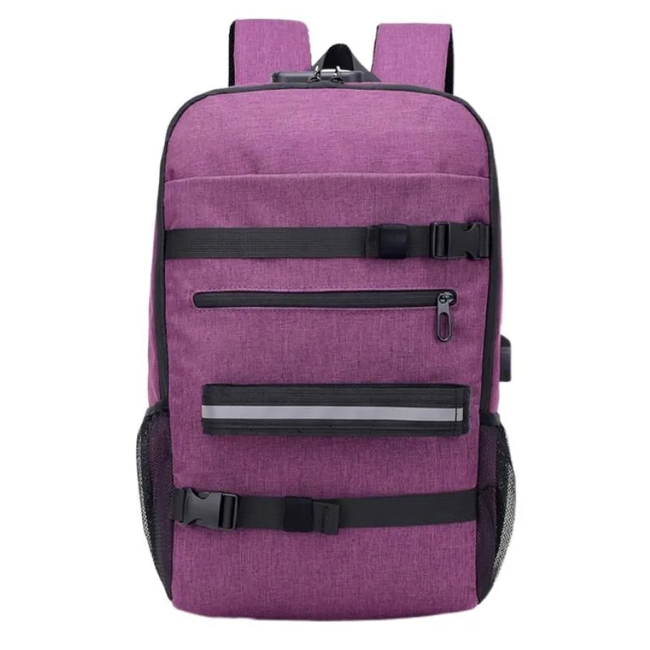 Männer Frauen Anti-Diebstahl Skateboard Rucksack Laptop Sport USB Lade Verstellbarer Riemen Reise Studenten Reißverschluss Longboard School238x