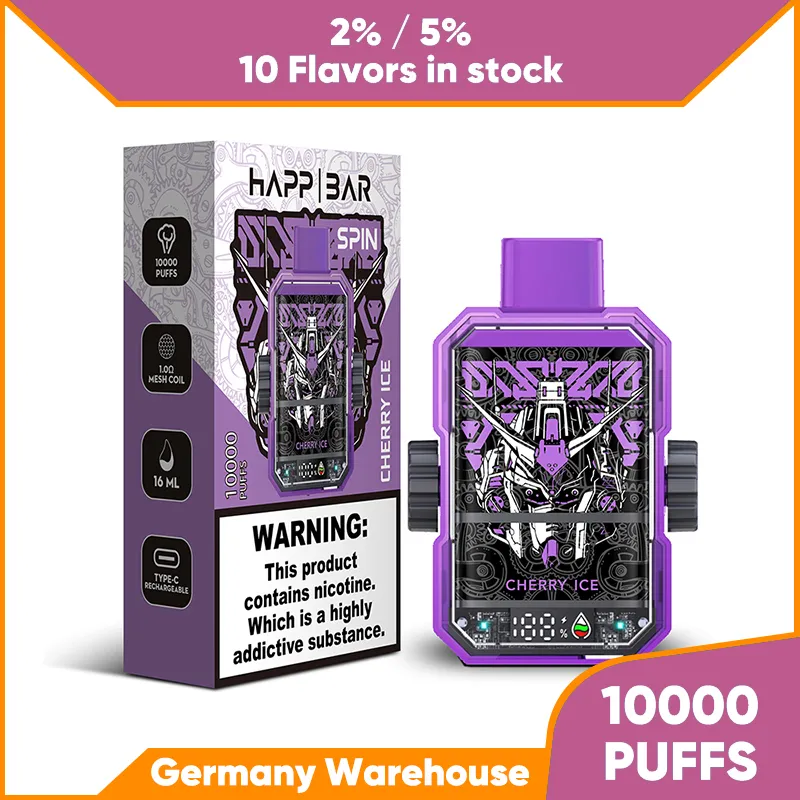 EU Warehouse Original Vapen 10000 Puffs engångsvapet Electronic Cigarette Fidget Spin Vapor E Cigs Wape Happ Bar Vaper 10K 12K Snabb leverans