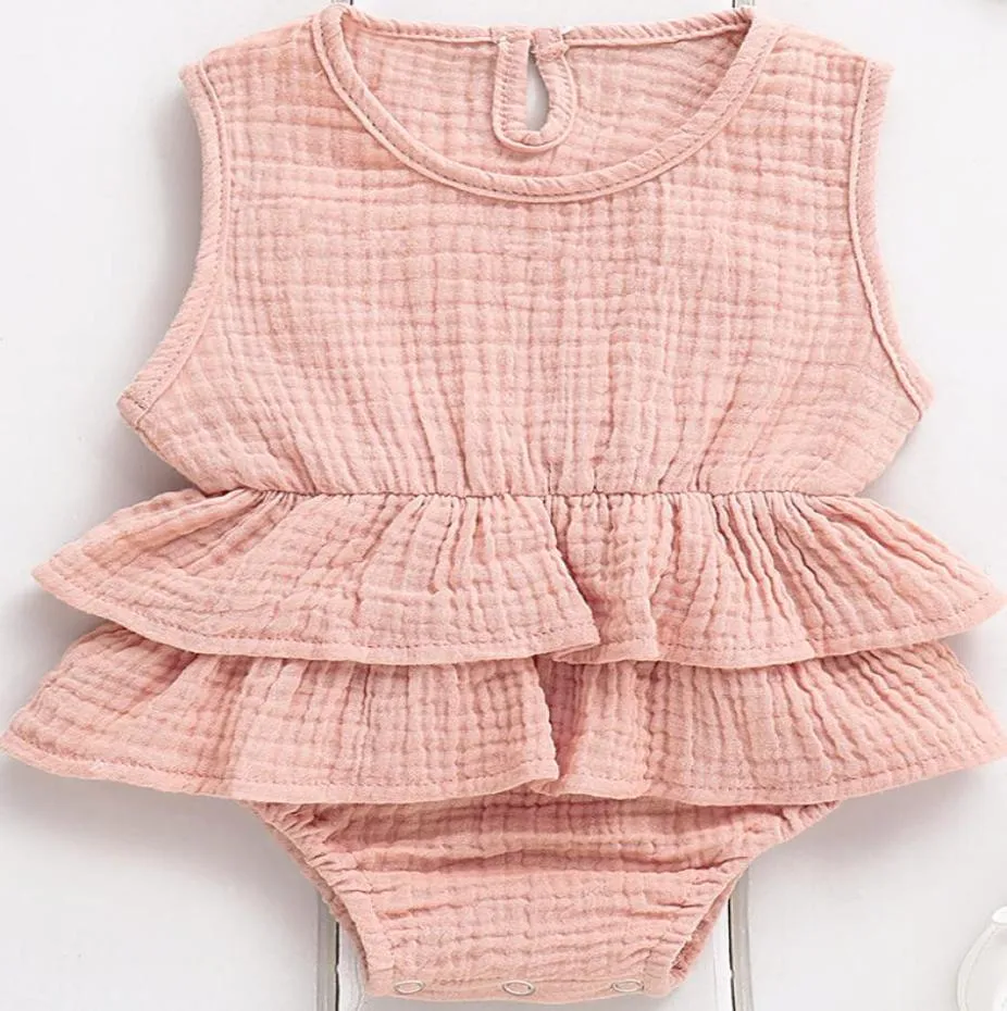 Mode décontracté mince solide nouveau-né enfant bébé fille vêtements sans manches maillots de bain vêtements de plage Tutu tenue 02Y Lovely6236114