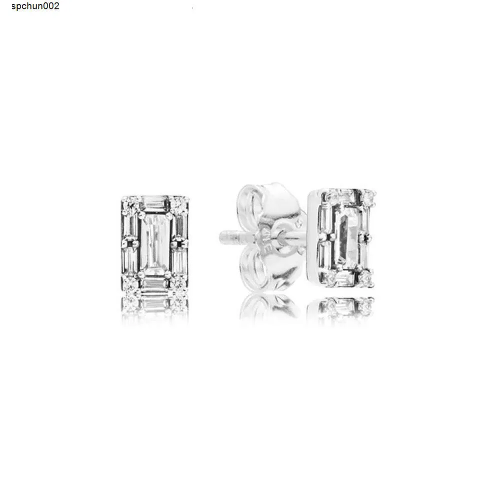 Orecchini di design di lusso da donna e uomo Scatola originale per set di orecchini di ghiaccio luminosi in argento sterling 925 con diamanti CZ9883906 Hmme