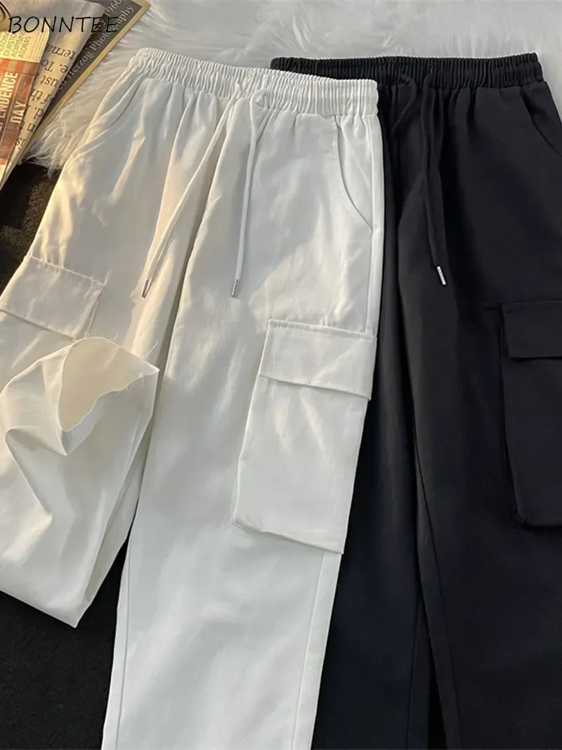 Broek casual broek mannen lente nieuwe aankomst witte vrachtbroeken Japanse trendy losse streetwear harajuku vrije tijd mode eenvoudig mannelijk