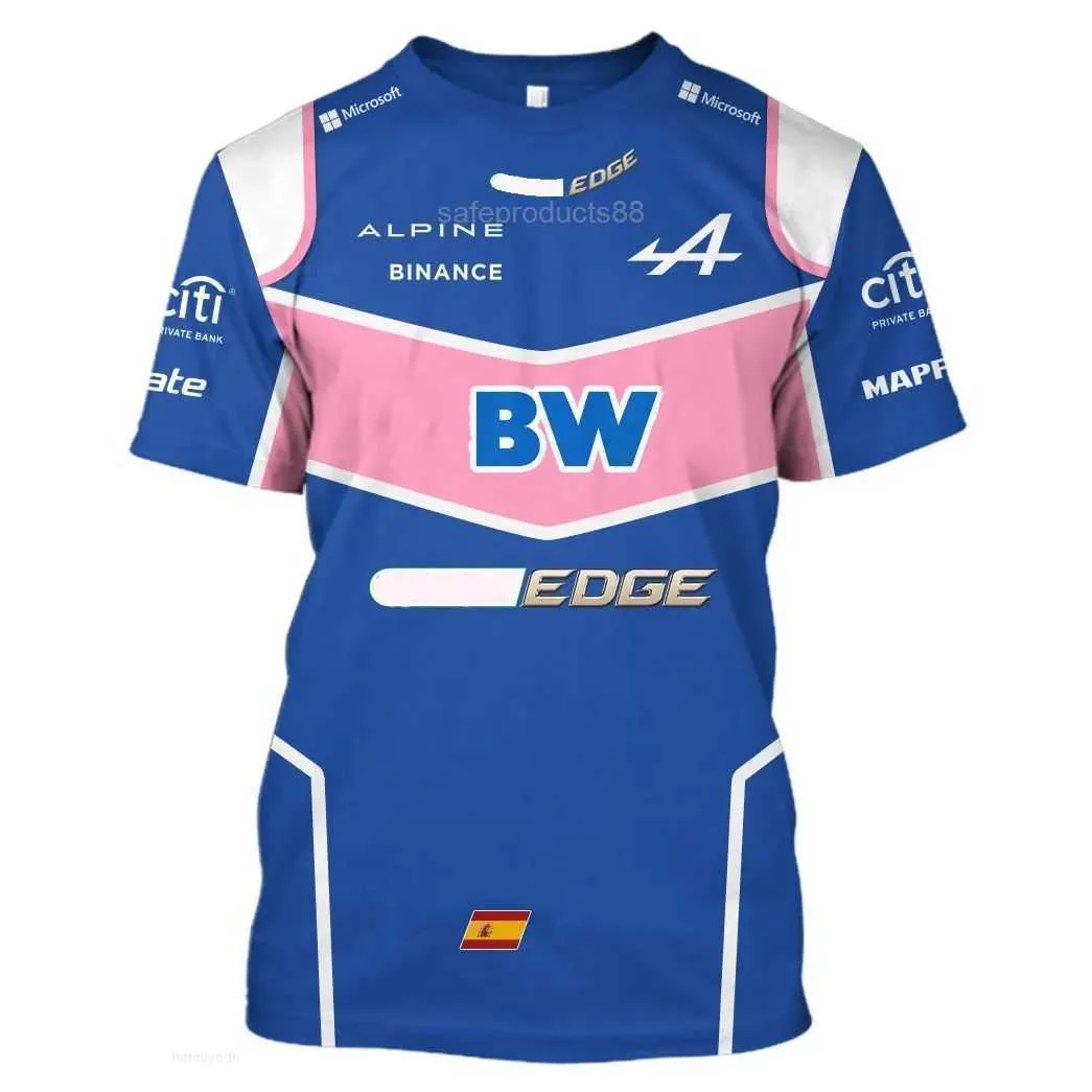 Мужские футболки Новая рубашка Фернандо Алонсо 2024 |Альпийская команда F1 Алонсо |Мужская альпийская рубашка F1 |Рубашка Alpine Boys - Футболка