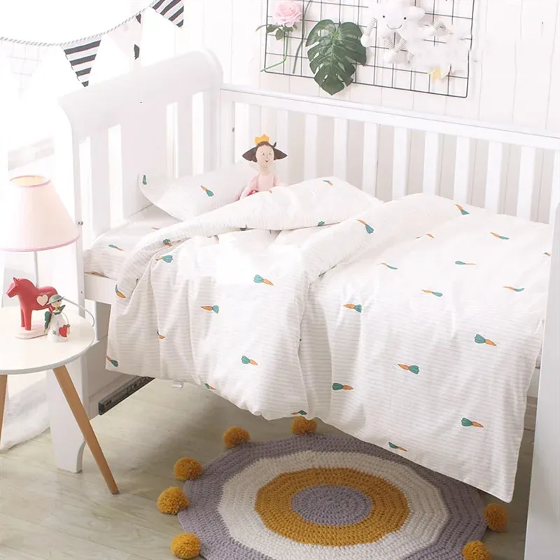 Baby sängkläder set barn täcke täckning utan att fylla 1 st bomulls spjälsäng täcke tecknad baby barnsäng täcke täckning 150*120 cm andningsbar 240226