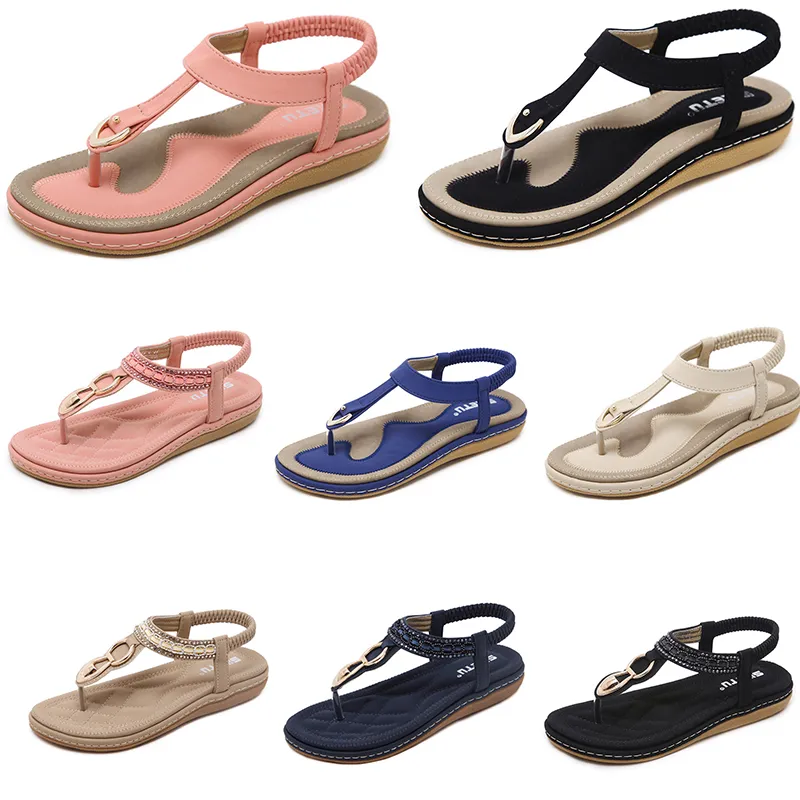 2024 Summer Women Shoes Sandaler Low Heels Mesh Surface Leisure Mom Black White Large Size 35-42 J21 GAI