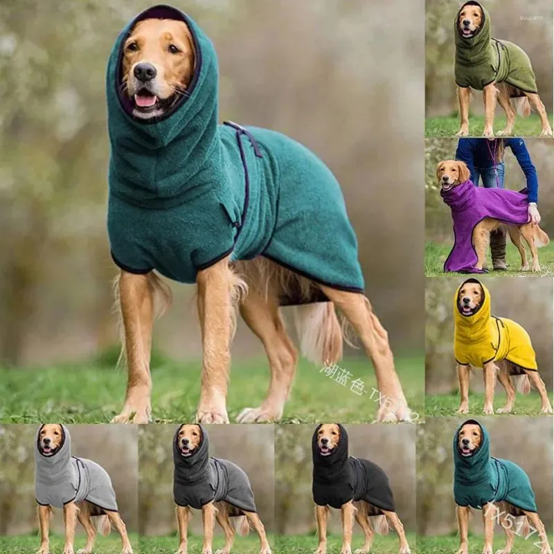 Abbigliamento per cani Vestiti in pile invernali Solido Morbido Accogliente Caldo Super assorbente Cappotto per asciugatura Accappatoio Asciugamano Giacca Abbigliamento per animali di velluto