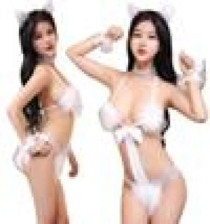 Taille s femmes lapin fille Lingerie Sexy lapin uniforme mignon bikini setheadwearbracelet dames sexy robe de nuit S291232238