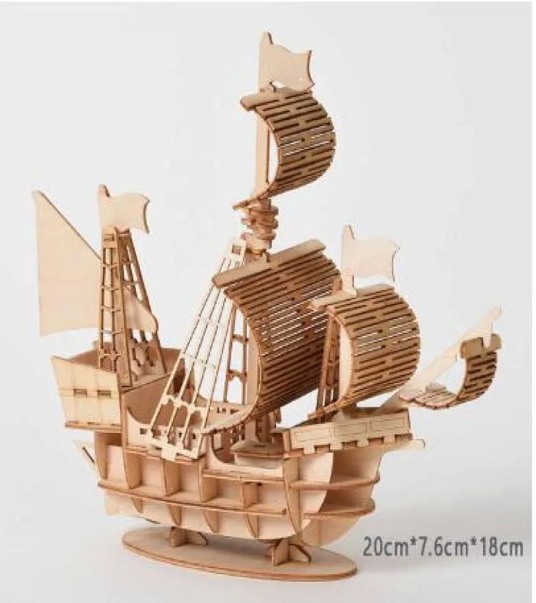 Corte a laser diy navio à vela brinquedos 3d quebra-cabeça de madeira brinquedo montagem modelo kits de artesanato de madeira decoração de mesa para crianças kids1531501