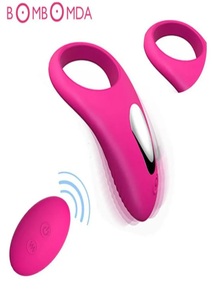 Dildo Vibrator USB Oplaadvertraging Aanspannen Vibrerend Paar Mannen Afstandsbediening Vibrator Vertraging Voortijdige Ejaculatie Ring Q0508216I1516143