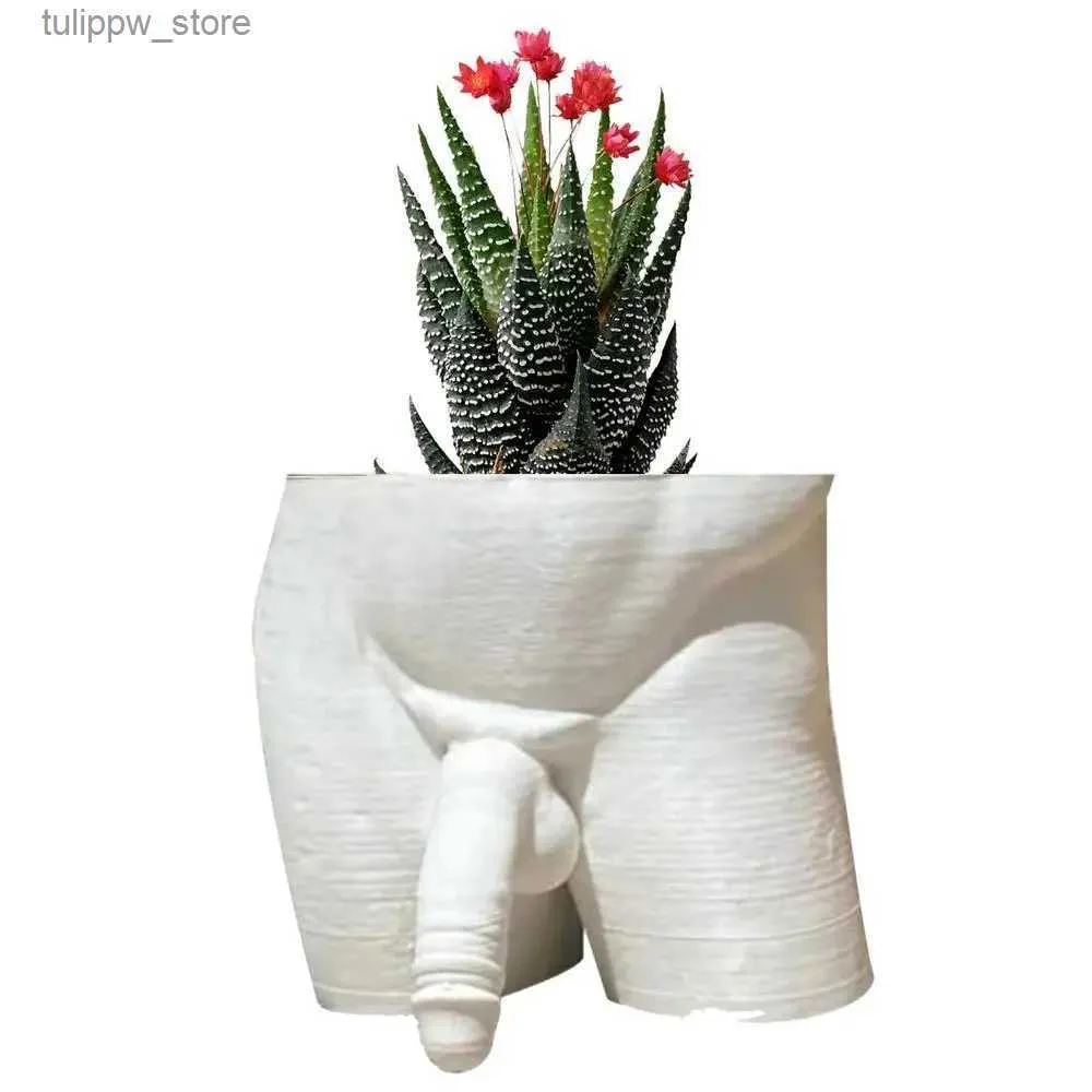 Vasos resina planta pote decoração sexy homens nu bunda flor crescente pote desktop ornamento para suculentas plantador pote casa decoração l240309