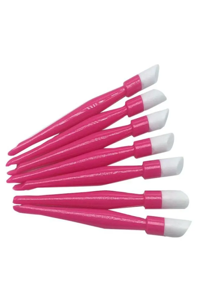 EasyNail 50pcs Pink Soft Nail Cuticle Pusher Plastic Rubber dark Purple Available High Quality Nail Tools6675858