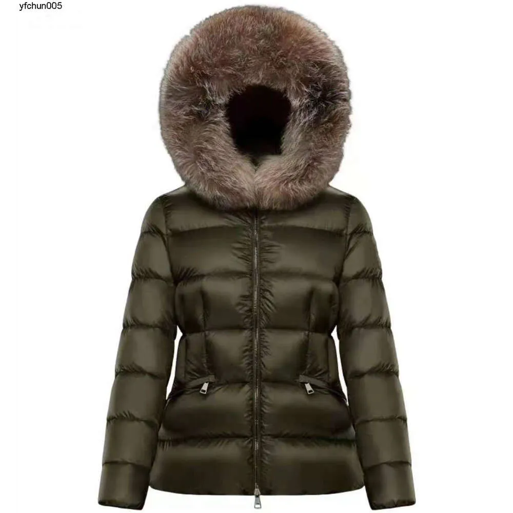 Femmes Nylon Court Down Veste Fermeture À Glissière Poches Beltthick Manteau Chaud Classique Designer Lady Fourrure Capuche Longue Hiver Outwear Evvb