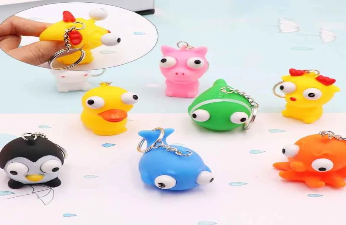 Cartoon Animal Squeeze Antistress Toy Boom Out Eyes Doll Stress Relief Key Chain The Animals Blind Box Toys Figures2074274