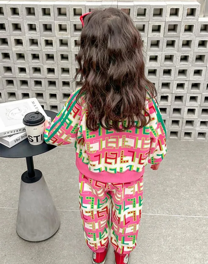 Kids Stylish Designer Tracksuit Set Cardigan Jacket Sweatpants for Girls