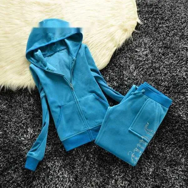 2023 Summer Brand Sying 2 Piece Sets Velvet Velor Women Track Suit Hoodies and Pants Met Breatble Design 50 Oess Juicy Coutoure Tracksuit 135