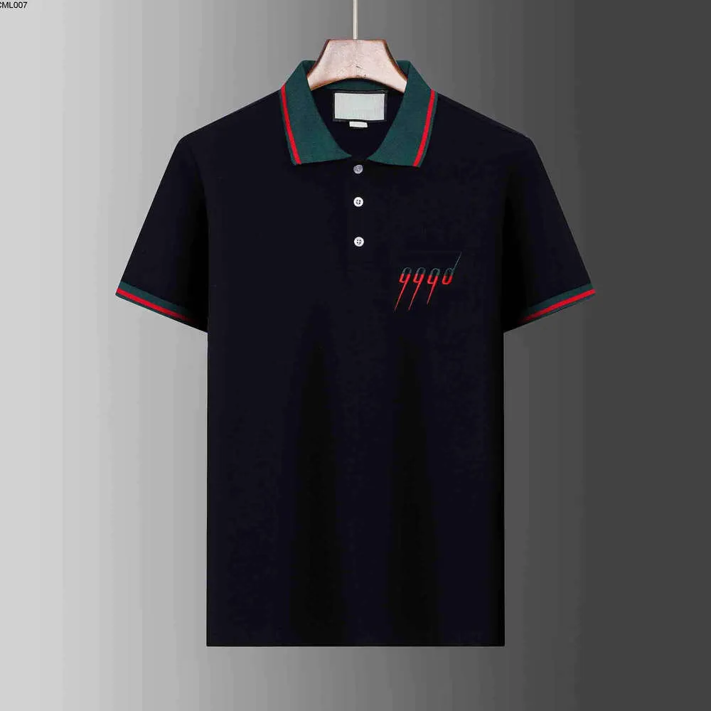 Herren-Poloshirt, Designer-Polohemden für Herren, modisch, Fokus, Stickerei, Schlange, Strumpfband, kleine Bienen, Druckmuster, Kleidung, Kleidung, T-Shirt, Schwarz und Weiß, t {Kategorie}