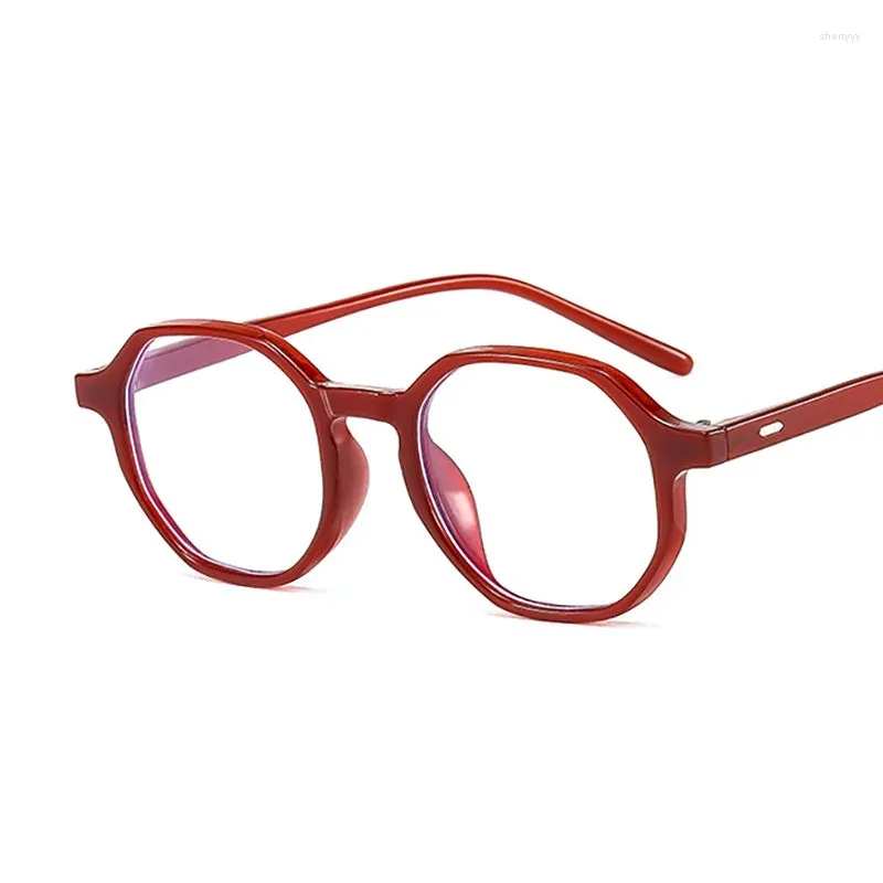 Lunettes de soleil Frames Polygon Femmes verres féminines transparents vintage Round Eyeglasses Frame Men Hommes Eyewear mâle OCULOS DE FEMININOS 202