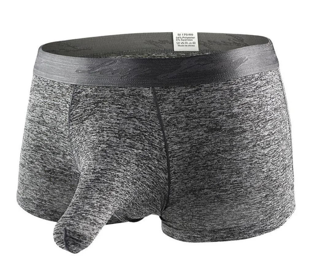 Sous-vêtements Sexy Mode Hommes U Convexe Pénis Tube Boxers Homme Poche Éléphant Jockstrap Sous-Vêtements Gay Mâle Sheer Drôle Shorts Culottes6536460