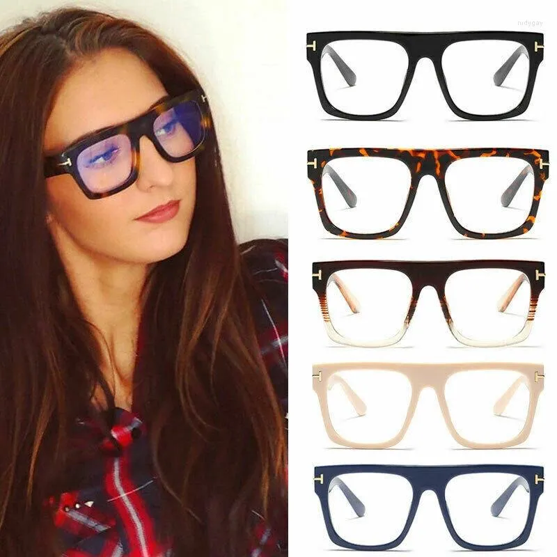Solglasögon ramar överdimensionerade fyrkantiga glasögon män kvinnor anti blå ljus glasögon unisex optisk transparent lins lesebrille