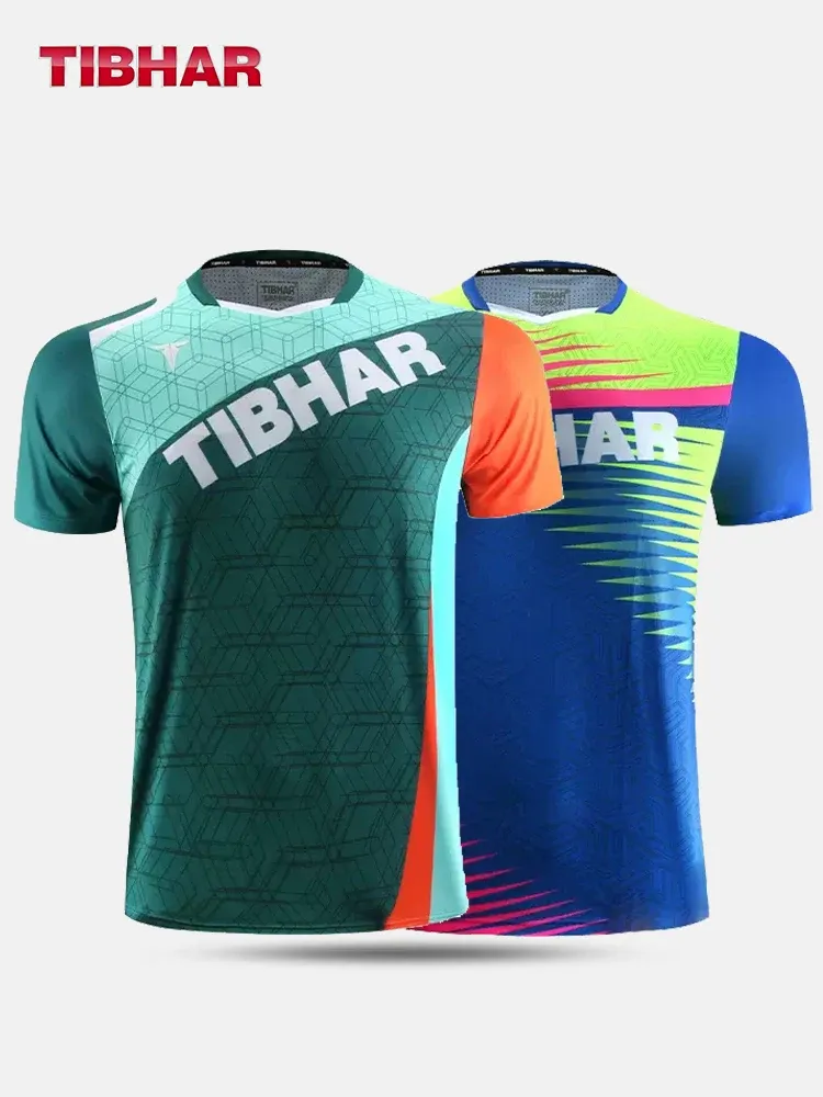 Jerseys Tibhar 02305 Men Women Table Tennis Tshirt Short Sleeve Shirts Clothes Sportswear Top Ping Pong T Shirt