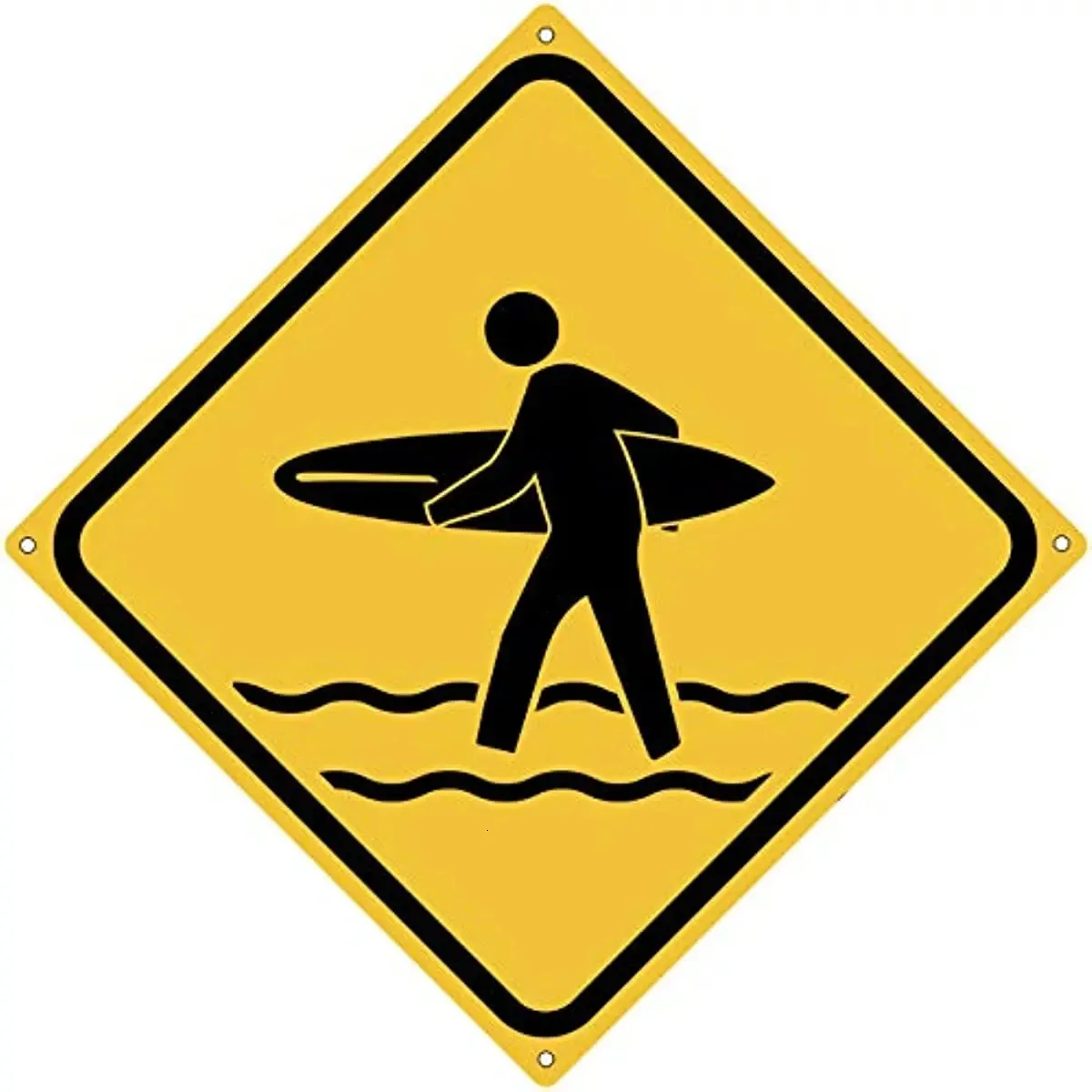 Clássico surfista cruzando metal estanho sinal de estrada praia casa bar surfs up decoração arte placa de parede cartaz novidade engraçado presente 240223