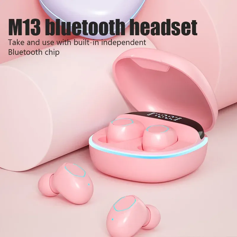 سماعات رأس بلوتوث اللاسلكية TWS M13 مع سماعات أذن ميكروف